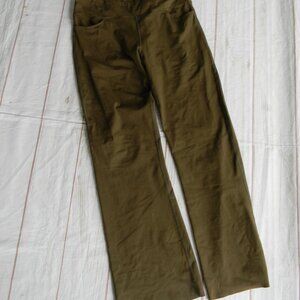 Seahorse Athletic Yoga Pants OLIVE GREEN Activewear Flare Pockets Raw SZ XL
